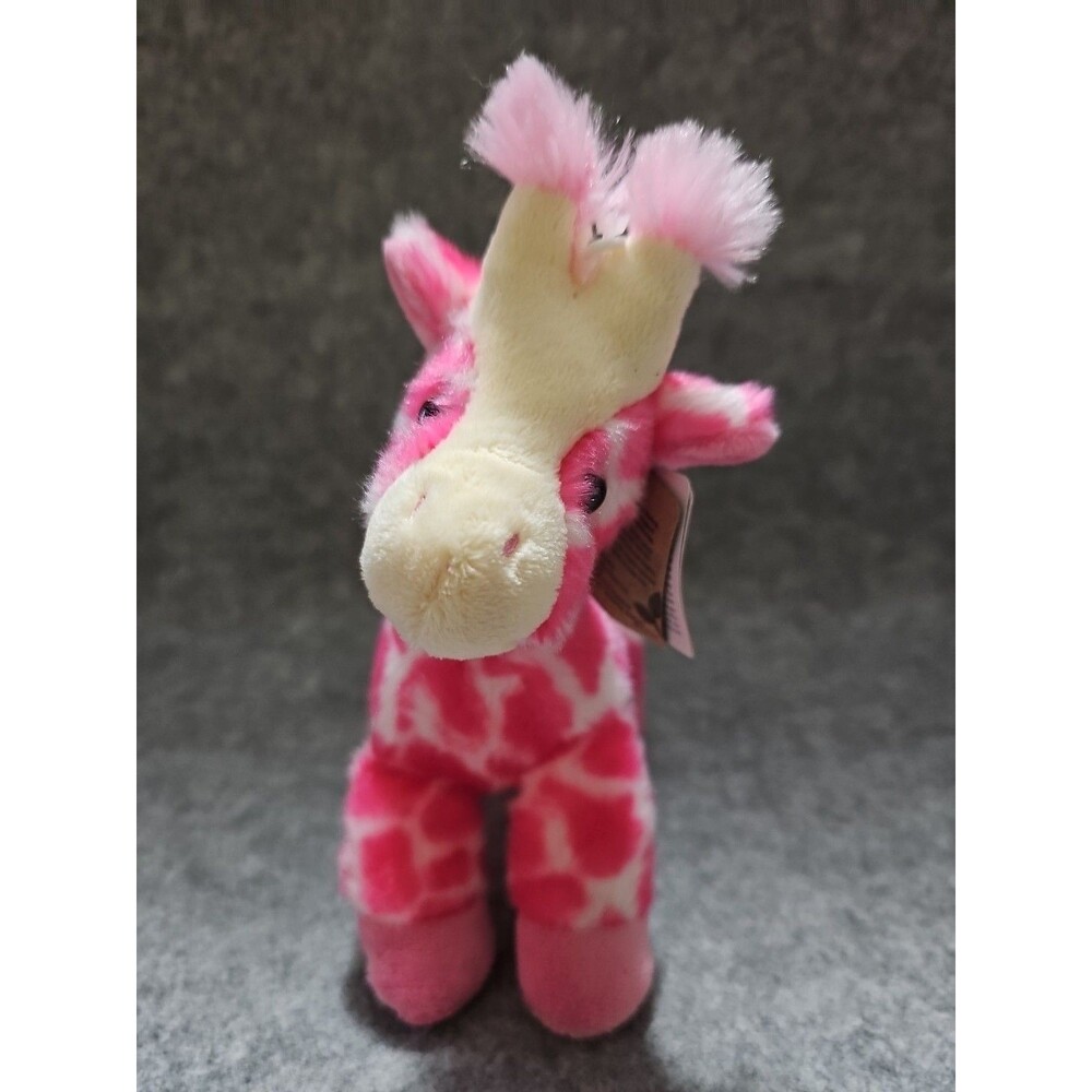 Aurora World Plush Giraffe Hot Pink Safari Wildlife Stuffed Animal Toy.